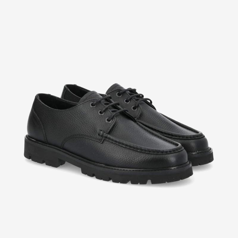 BERLIN DERBY M - GRAINED LEATHER - BLACK